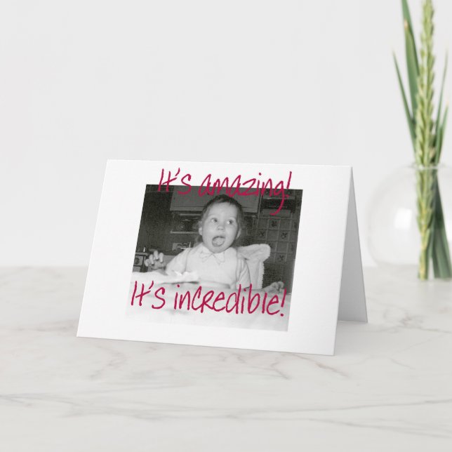 Amazed Baby Happy Birthday Card (Front)