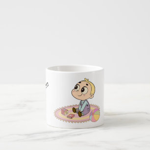 Amazed Boy Illustration Espresso Cup