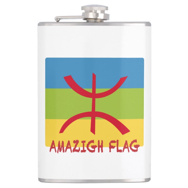 Amazigh flag - berber flag-Drapeau Amazigh Hip Flask (Front)