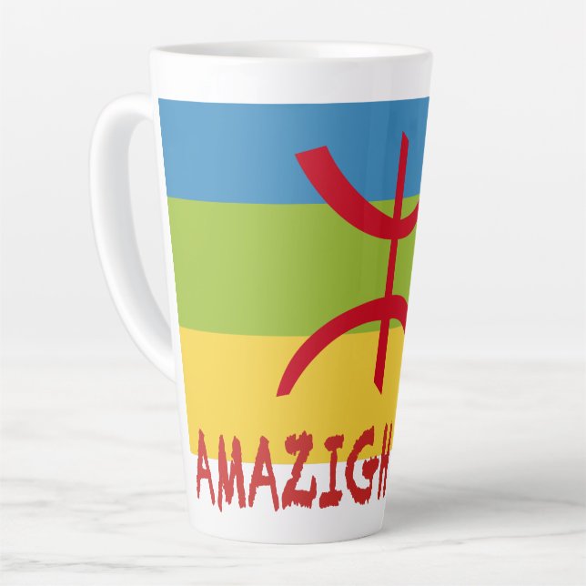 Amazigh flag - berber flag-Drapeau Amazigh Latte Mug (Left Angle)