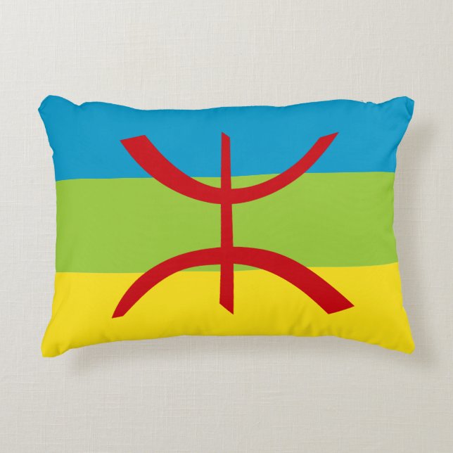 Amazigh Flag Gift Berber Flag Kabyles Decorative Cushion (Front)