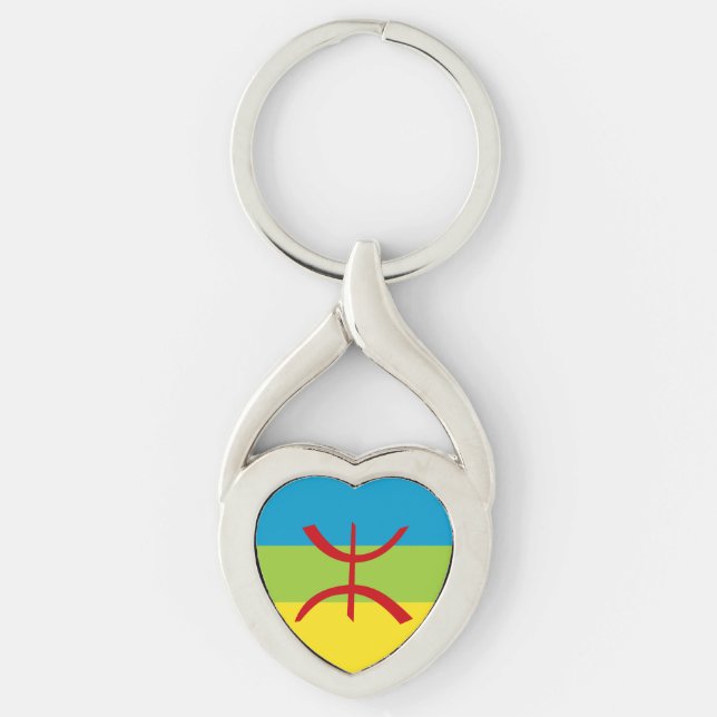 Amazigh Flag Gift Berber Flag Kabyles Key Ring (Front)