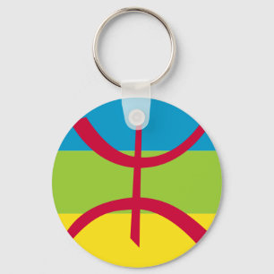 Amazigh flag holder key ring