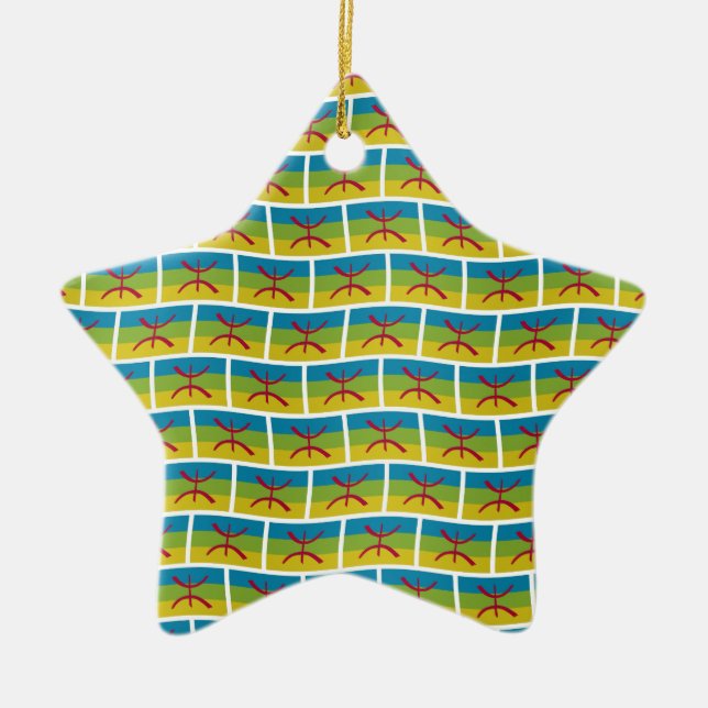 Amazigh flag pattern wallpaper ceramic tree decoration (Front)