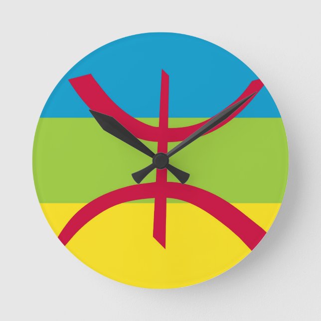Amazigh Flag Round Clock (Front)
