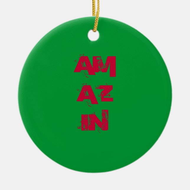 AMAZIN Christmas Orniment Ceramic Tree Decoration (Front)