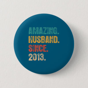 Amazing 12th Wedding Anniversary Him Husband 6 Cm Round Badge