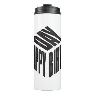 amazing 3d happy birthday thermal tumbler