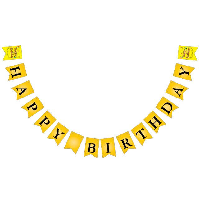 Amazing Abstract Black Gold Birthday Message Bunting (All)