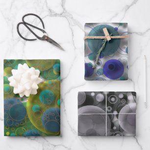 Amazing abstract bubbles and circles wrapping paper sheet
