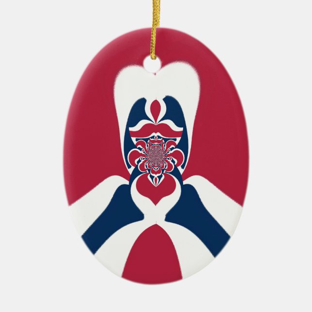 Amazing Abstract E.T. Art Print Ceramic Tree Decoration (Front)