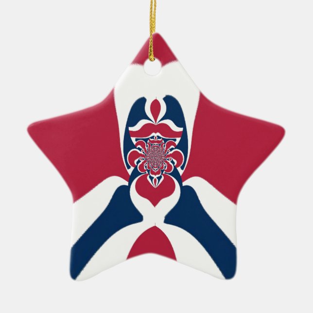 Amazing Abstract E.T. Art Print Ceramic Tree Decoration (Front)