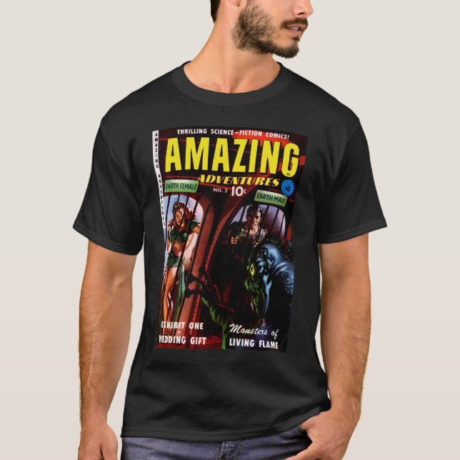 Amazing Adventures #2 Retro Sci Fi Comic Book T-Shirt (Front)
