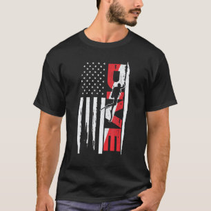 Amazing American Flag Scuba Diving Apparel T-Shirt