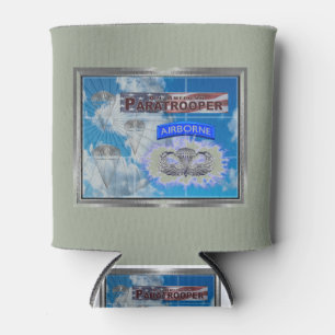 Amazing American Paratrooper and Flag Can Cooler