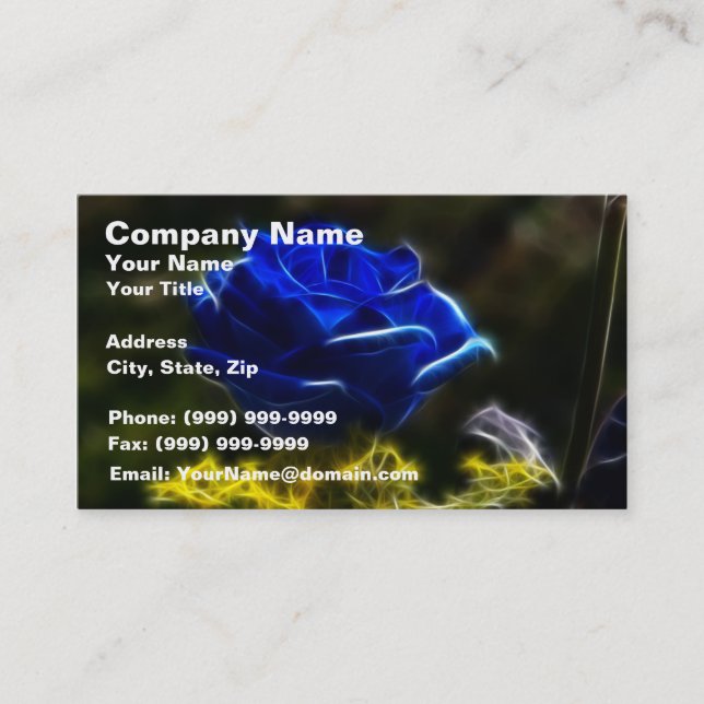 Amazing And Unique Blue Rose Business Card (Front)