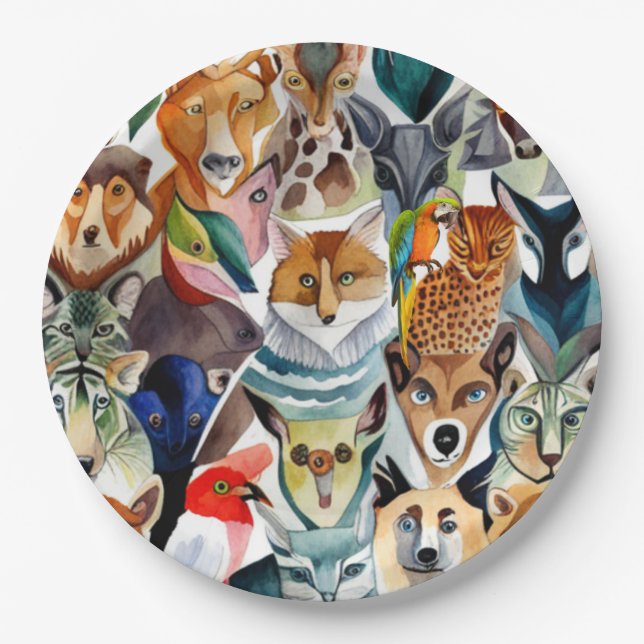 Amazing Animals Paper Plate (Front)
