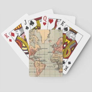 Amazing Antique World Map Playing Cards