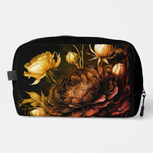 Amazing Arrangement Rust Accent Vintage Flowers Dopp Kit