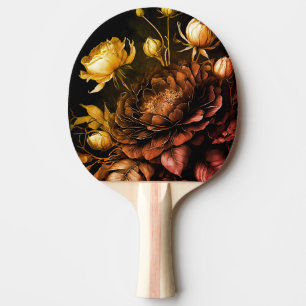 Amazing Arrangement Rust Accent Vintage Flowers Ping Pong Paddle
