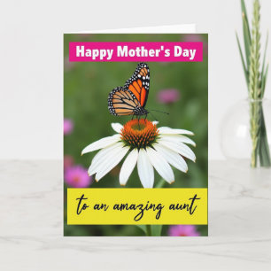 Amazing Aunt Butterfly Flower Card