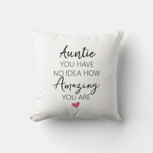 Amazing Auntie Birthday Appreciation Quote Cushion