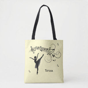 Amazing Ballerina Dancing w Music Yellow Personal Tote Bag