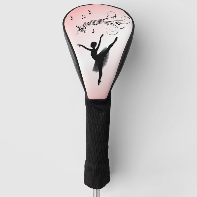 Amazing Ballerina Dancing with Music Pink Golf Head Cover (Front)