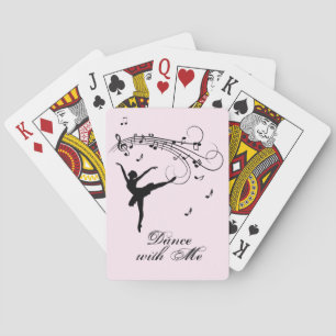 Amazing Ballerina Dancing with Music Pink Playing Cards