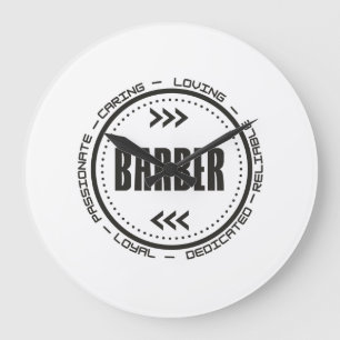 Amazing Barber Job Title Large Clock