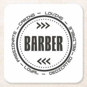 Amazing Barber Job Title Square Paper Coaster
