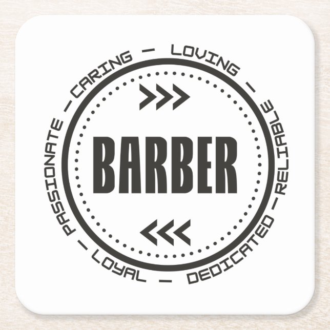 Amazing Barber Job Title Square Paper Coaster (Front)