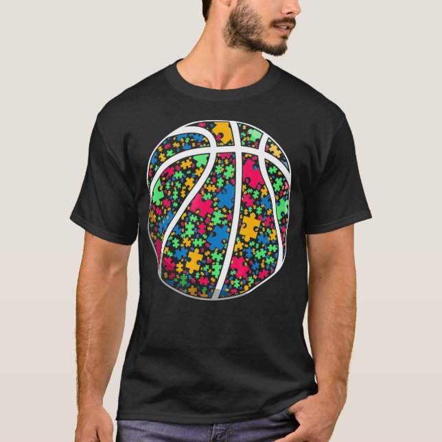 Amazing Basketball Autism Sport Autism Awareness K T-Shirt (Front)