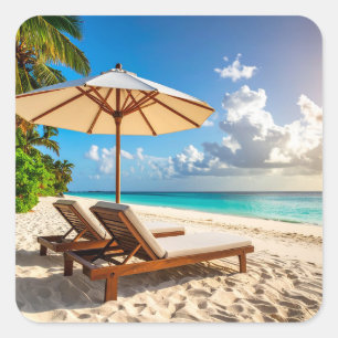 Amazing beach square sticker
