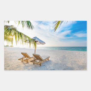 Amazing Beach Sunset Rectangular Sticker