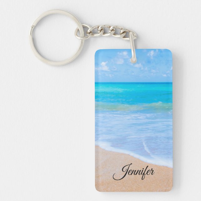 Amazing Beach Tropical Scene Photo Custom Key Ring (Front)