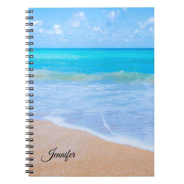 Amazing Beach Tropical Scene Photo Custom Spiral Notebook (Front)