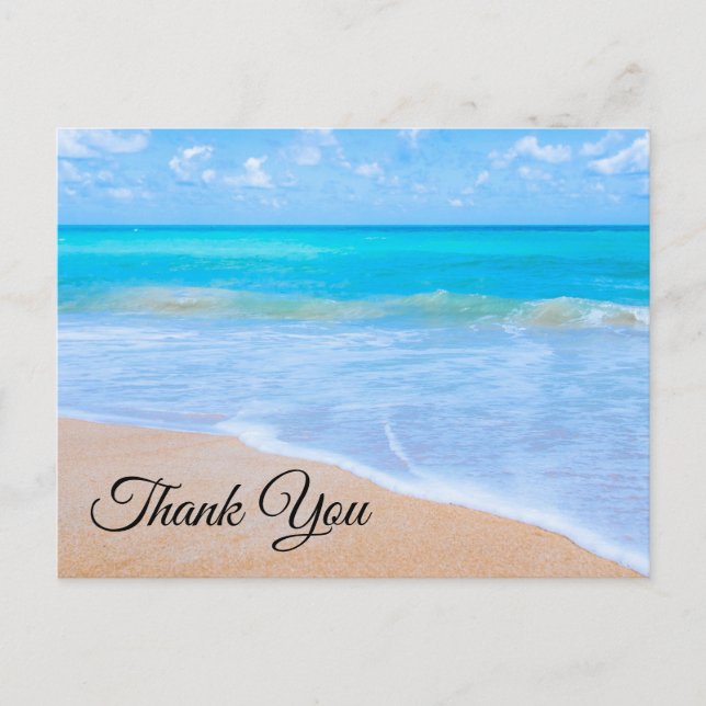 Amazing Beach Tropical Scene Photo Thank You Postcard (Front)