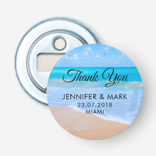 Amazing Beach Tropical Scene Photo Wedding Thanks Bottle Opener
