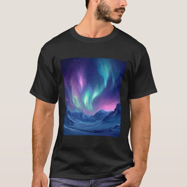 Amazing beautiful northern lights colourful T-Shirt (Front)