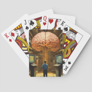 Amazing big brain print playing cards