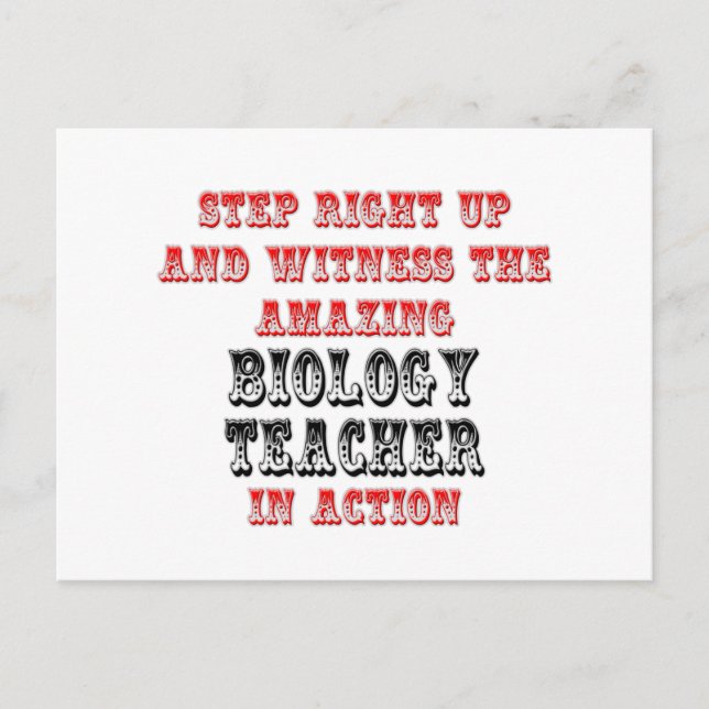 Amazing Biology Teacher In Action Postcard (Front)