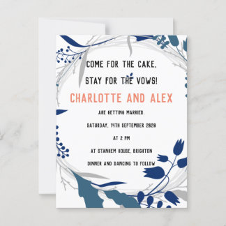 Amazing blue Geometric Dinner Invitation Postcard