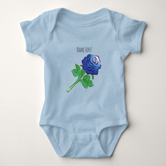 Amazing Blue Rose Baby Bodysuit (Front)