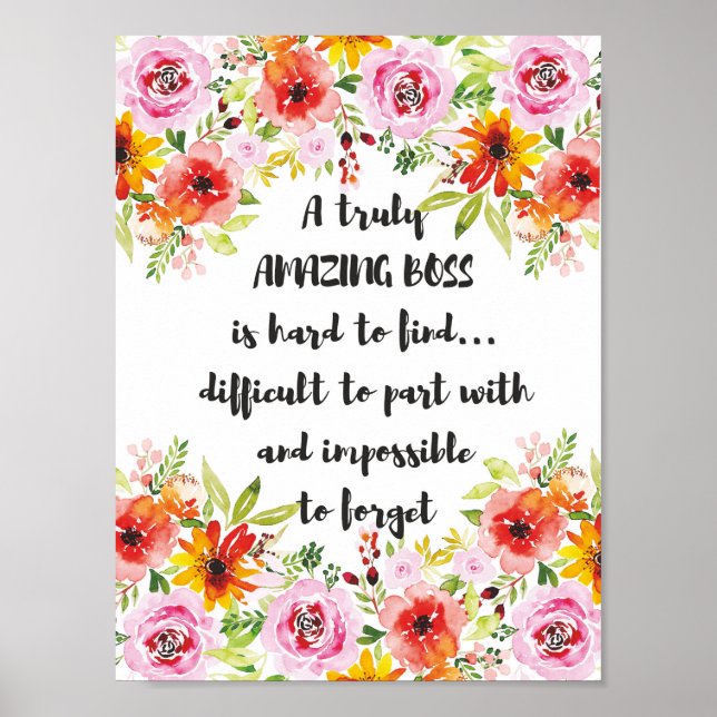 Amazing Boss Quote Great Boss Appreciation gift Poster (Front)