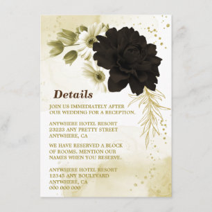 Amazing brown ivory gold flowers enclosure card