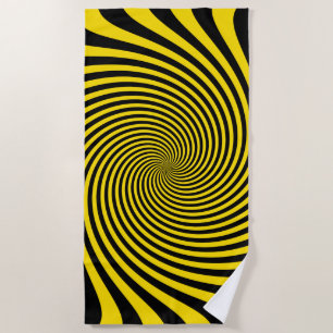 Amazing Bumble Bee Yellow Swirl Decor on a Beach Towel