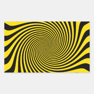 Amazing Bumble Bee Yellow Swirl Decor Rectangular Sticker
