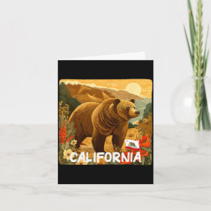 Amazing california bear in nature graphic for boys card
