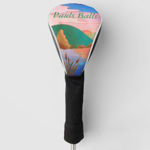 amazing colourful contempory abstract landscape golf head cover